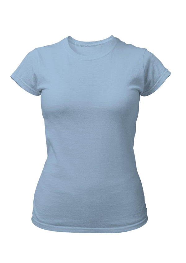 Perfect TShirt Co Women's Short Sleeve Crew Neck Baby Blue Slim Fit T-Shirt - Perfect TShirt Co