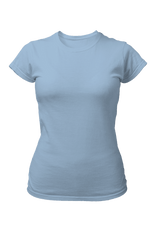 Perfect TShirt Co Women's Short Sleeve Crew Neck Baby Blue Slim Fit T-Shirt - Perfect TShirt Co