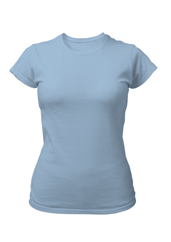 Perfect TShirt Co Women's Short Sleeve Crew Neck Baby Blue Slim Fit T-Shirt - Perfect TShirt Co
