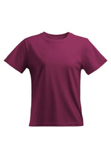 Perfect TShirt Co Women's Short Sleeve Crew Neck Berry Red Relax Fit T-Shirt - Perfect TShirt Co