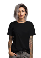 Perfect TShirt Co Women's Short Sleeve Crew Neck Black Relax Fit T-Shirt - Perfect TShirt Co