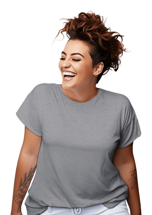 Perfect TShirt Co Women's Short Sleeve Crew Neck Heather Relax Fit in Athletic Gray - Perfect TShirt Co