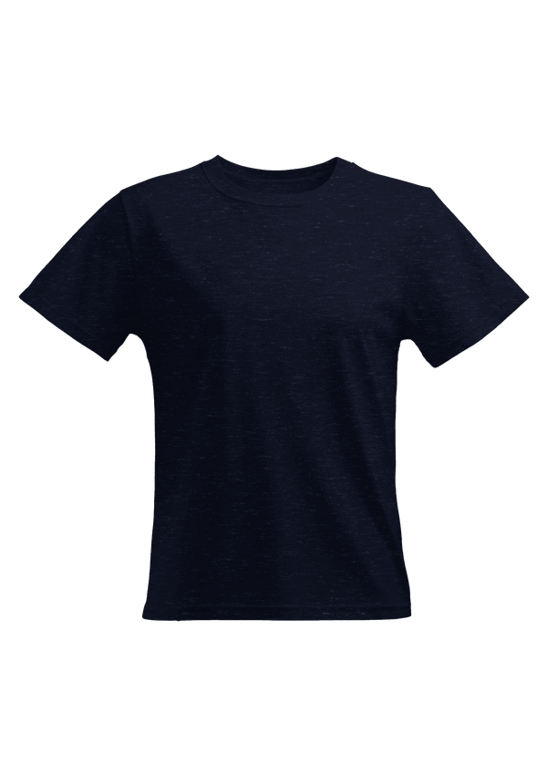 Perfect TShirt Co Women's Short Sleeve Crew Neck Heather Relax Fit in Navy - Perfect TShirt Co
