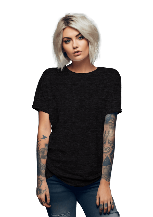 Perfect TShirt Co Women's Short Sleeve Crew Neck Heather Relax Fit T-Shirt - Dark Gray - Perfect TShirt Co