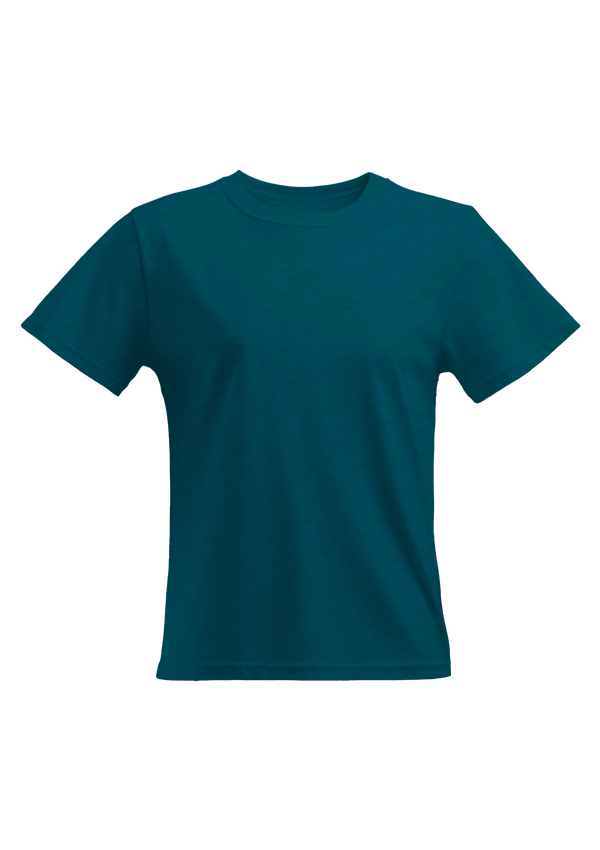 Perfect TShirt Co Women's Short Sleeve Crew Neck Heather Relax Fit T-Shirt - Deep Teal - Perfect TShirt Co