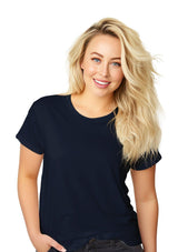 Perfect TShirt Co Women's Short Sleeve Crew Neck Navy Blue Relax Fit T-Shirt - Perfect TShirt Co