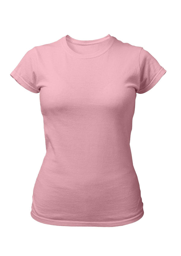 Perfect TShirt Co Women's Short Sleeve Crew Neck Pink Slim Fit T-Shirt - Perfect TShirt Co