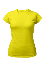 Perfect TShirt Co Women's Short Sleeve Crew Neck Sunshine Yellow Slim Fit T-Shirt - Perfect TShirt Co