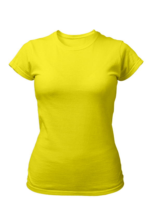 Perfect TShirt Co Women's Short Sleeve Crew Neck Sunshine Yellow Slim Fit T-Shirt - Perfect TShirt Co
