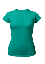 Perfect TShirt Co Women's Short Sleeve Crew Neck Teal Blue Slim Fit T-Shirt - Perfect TShirt Co