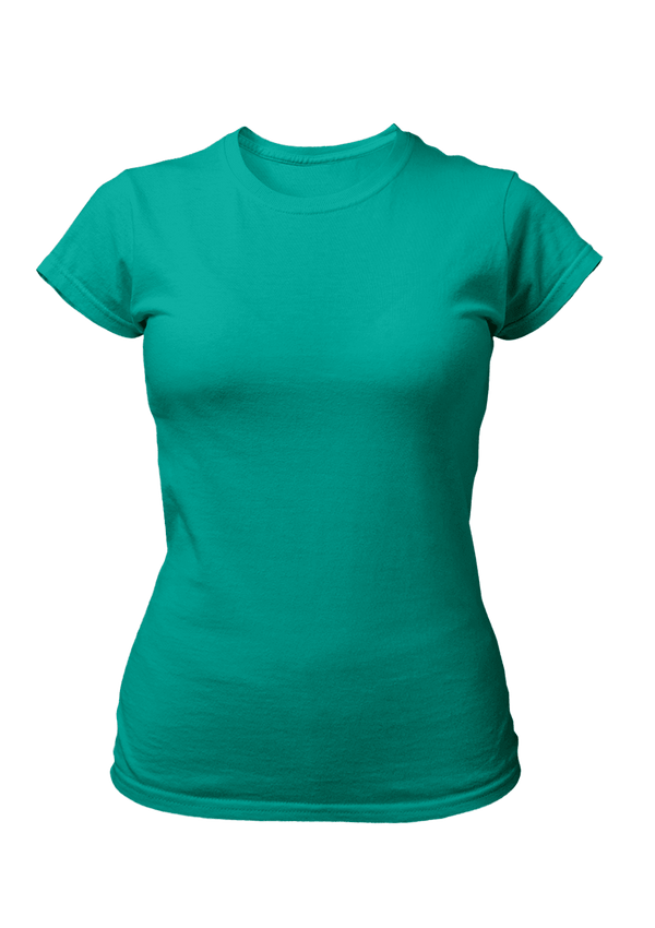 Perfect TShirt Co Women's Short Sleeve Crew Neck Teal Blue Slim Fit T-Shirt - Perfect TShirt Co