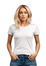 Perfect TShirt Co Women's Short Sleeve Crew Neck Vintage White Slim Fit T-Shirt - Perfect TShirt Co