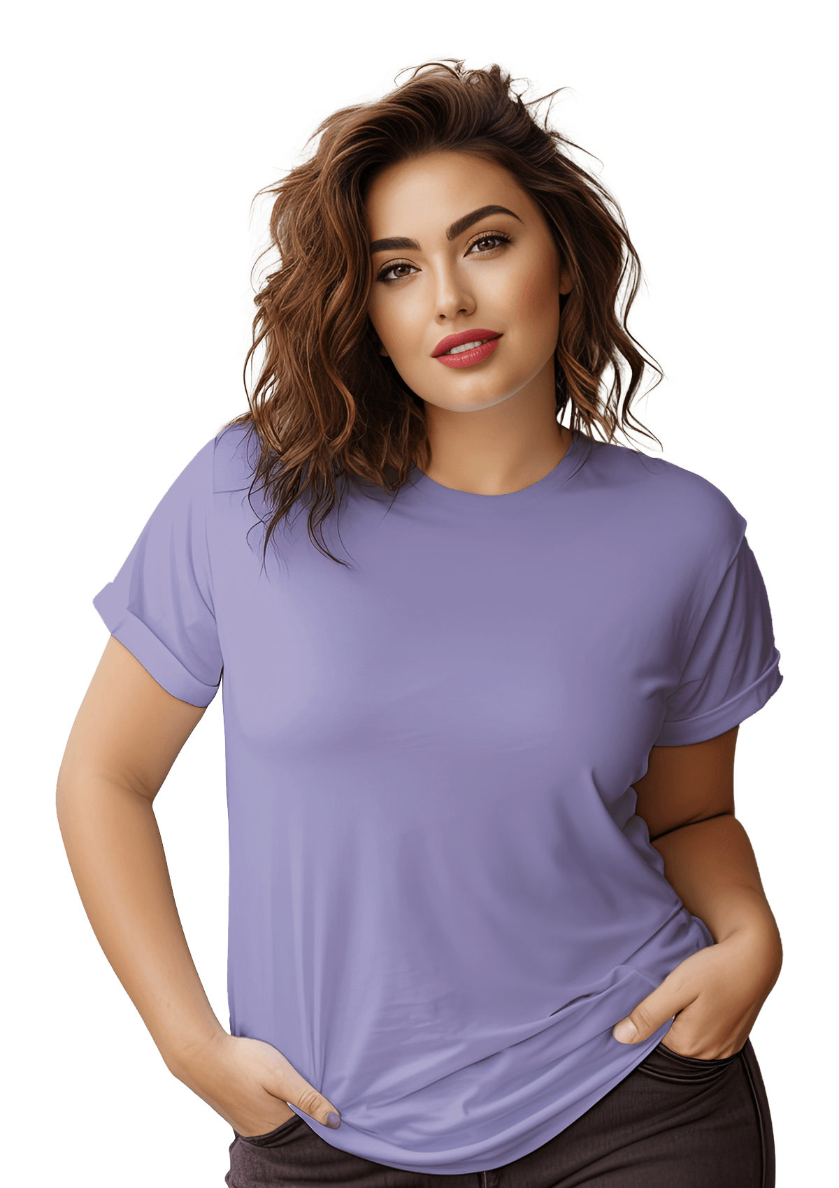 LAT Women's Lavender V-Neck Premium Jersey T-Shirt