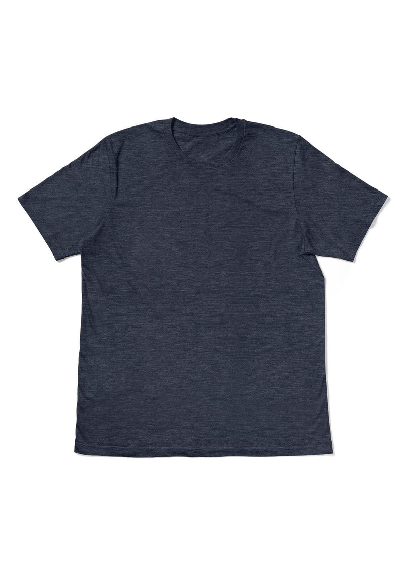 Recycled Organic Navy Blue Heather T-Shirt: Eco-Conscious Sustainable Style - Perfect TShirt Co