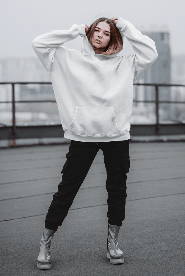 White Unisex Really Big Pullover Hoodies - Perfect TShirt Co