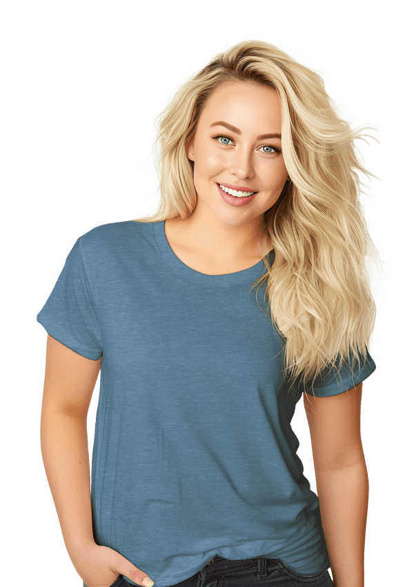 Women's Relax Fit Heather T-Shirt - Slate Blue - Perfect TShirt Co
