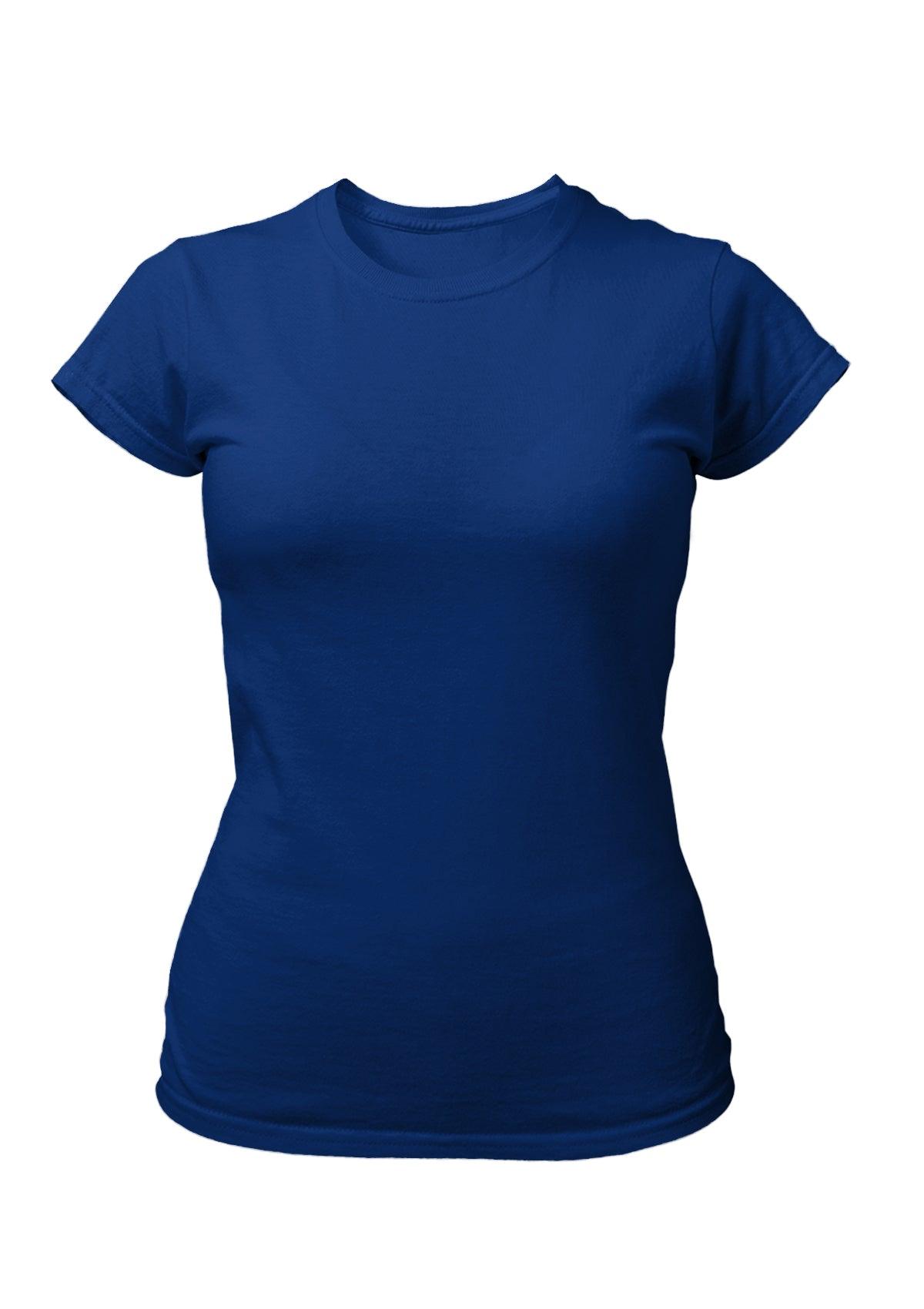Women's Royal Blue Slim-Fit Crew Neck T-Shirt - Vibrant & Chic - Perfect TShirt Co