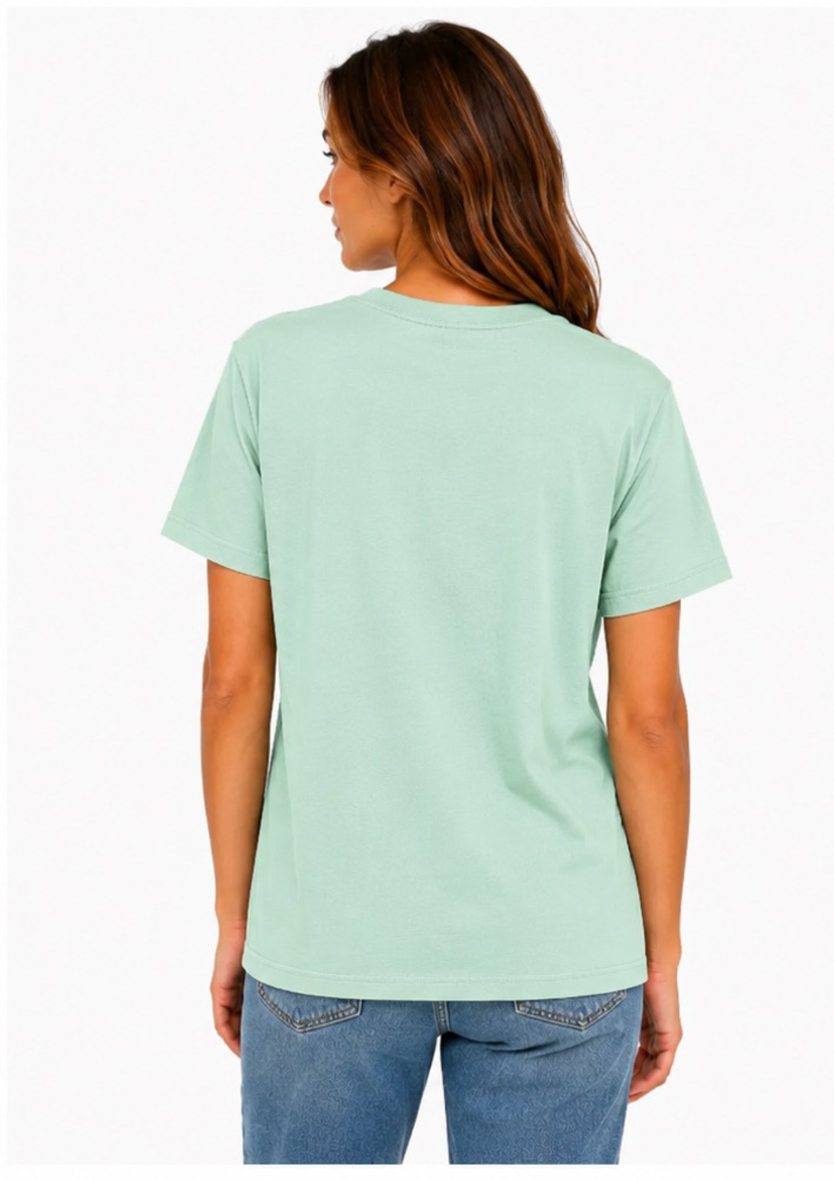 womens mint green boyfriend cut t-shirtback image 