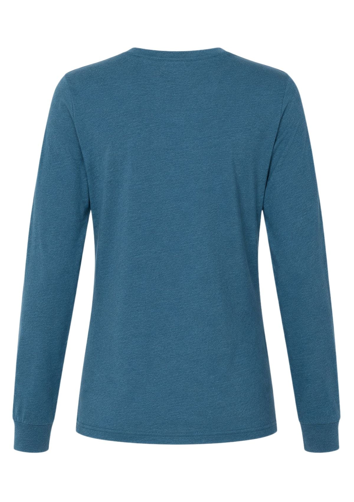 mens deep teal blue t-shirt long sleeve heather back flat image
