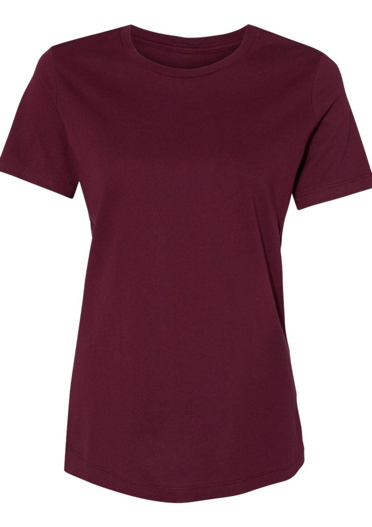 Women’s Relaxed Burgundy Short Sleeve T-Shirt