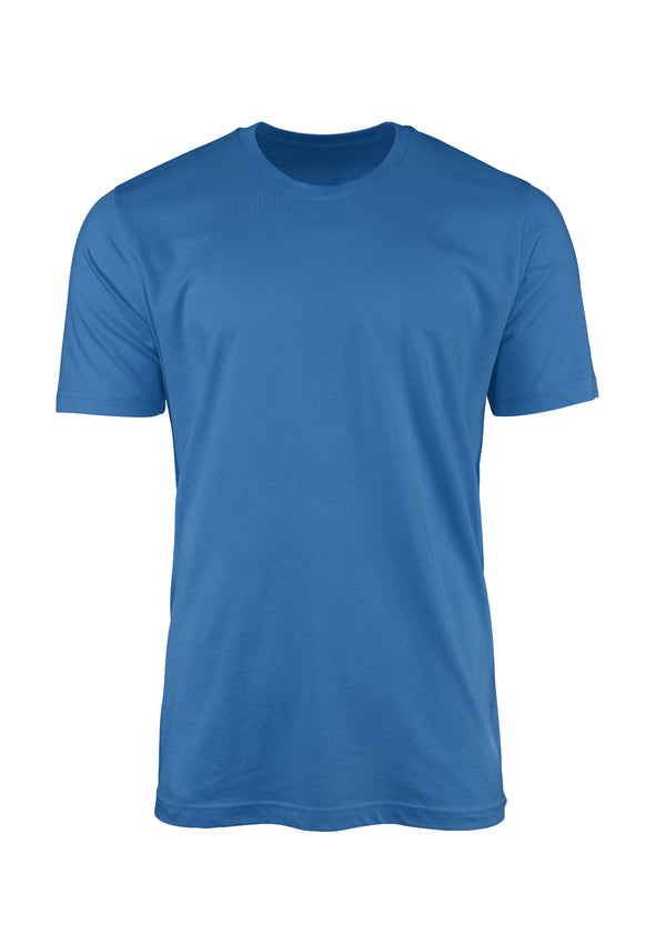 3D front view of Columbia blue short sleeve crew neck t-shirt from Perfect TShirt Co