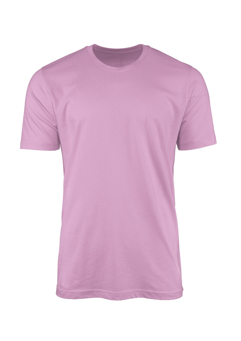 3D front view of short sleeve crew neck lilac purple cotton t-shirt from Perfect TShirt Co 