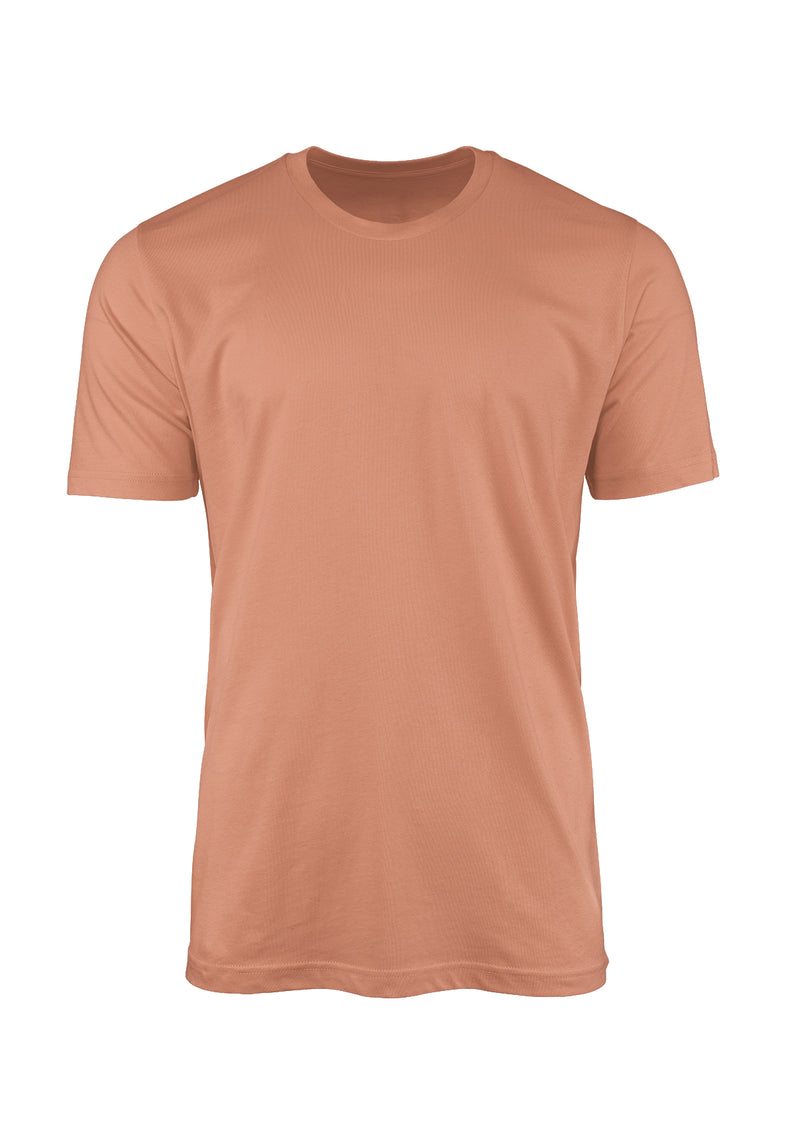 3D front view short sleeve crew neck mens t-shirt in sunset orange from the Perfect TShirt Co.