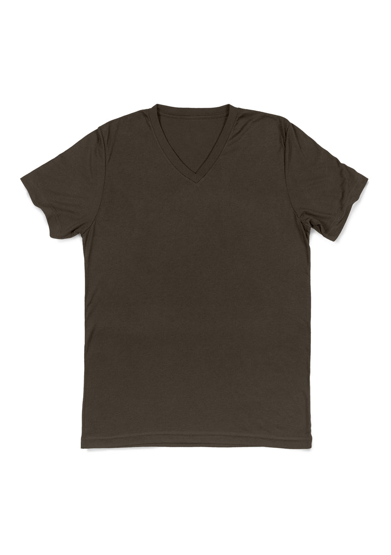 Mens T-Shirts Short Sleeve V-Neck Asphalt Gray