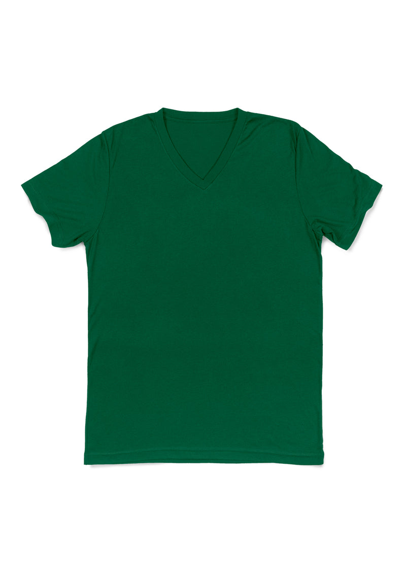 Mens T-Shirt Short Sleeve V-Neck Kelly Green