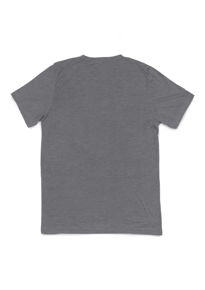 Mens T-Shirt Short Sleeve V-Neck Athletic Gray Triblend