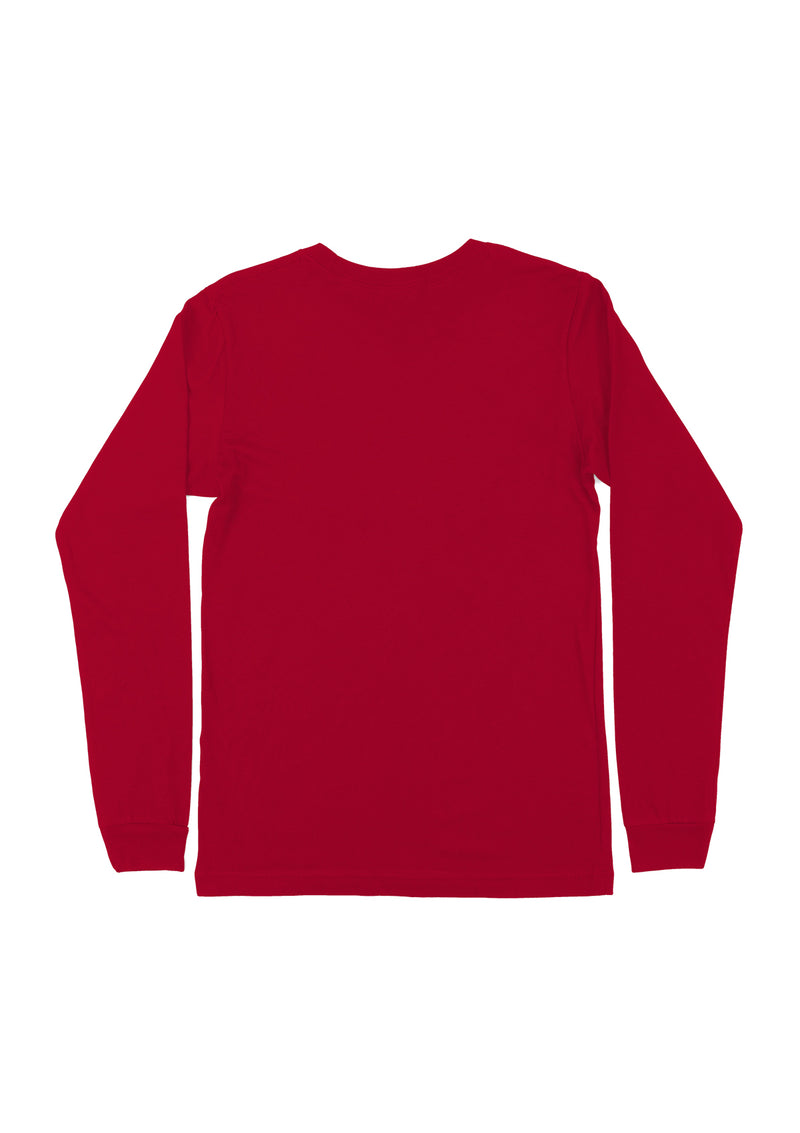 Mens T-Shirts Long Sleeve USA Red Airlume Cotton
