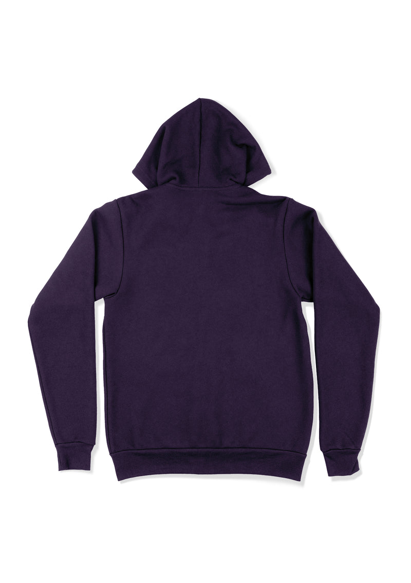 Zip Kangaroo Fleece Hoodie - Purple