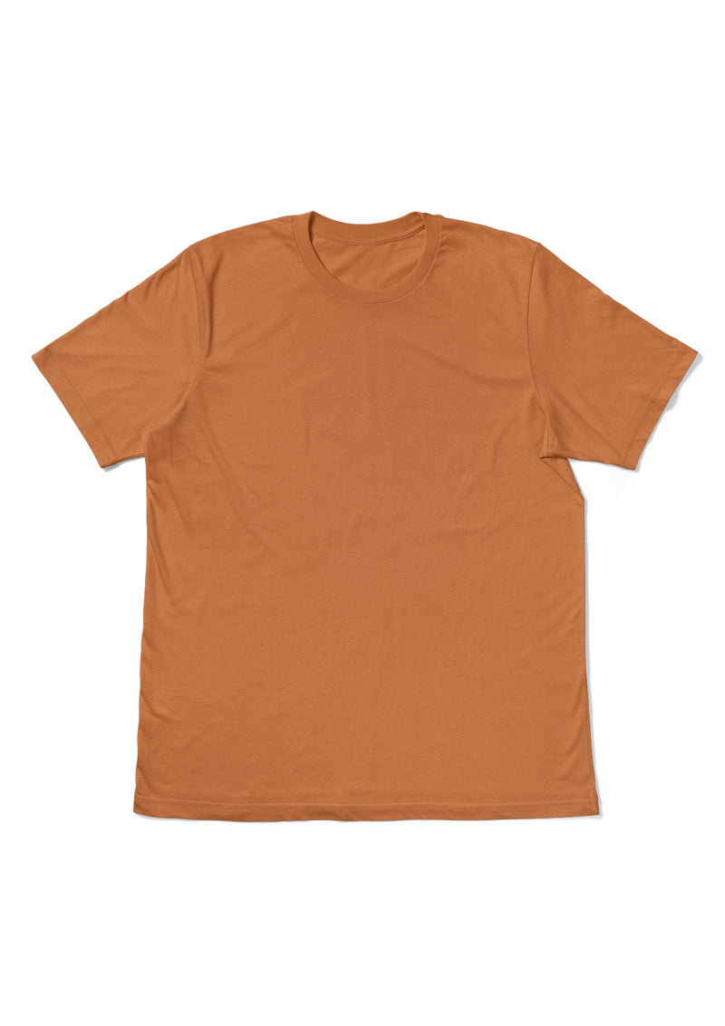 Mens T-Shirt Short Sleeve Crew Neck Copper Orange
