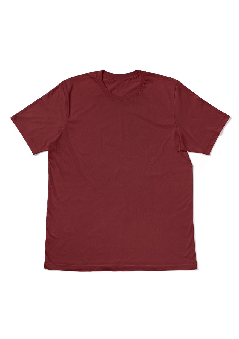 Mens T-Shirt Short Sleeve Crew Neck Blood Red Cotton