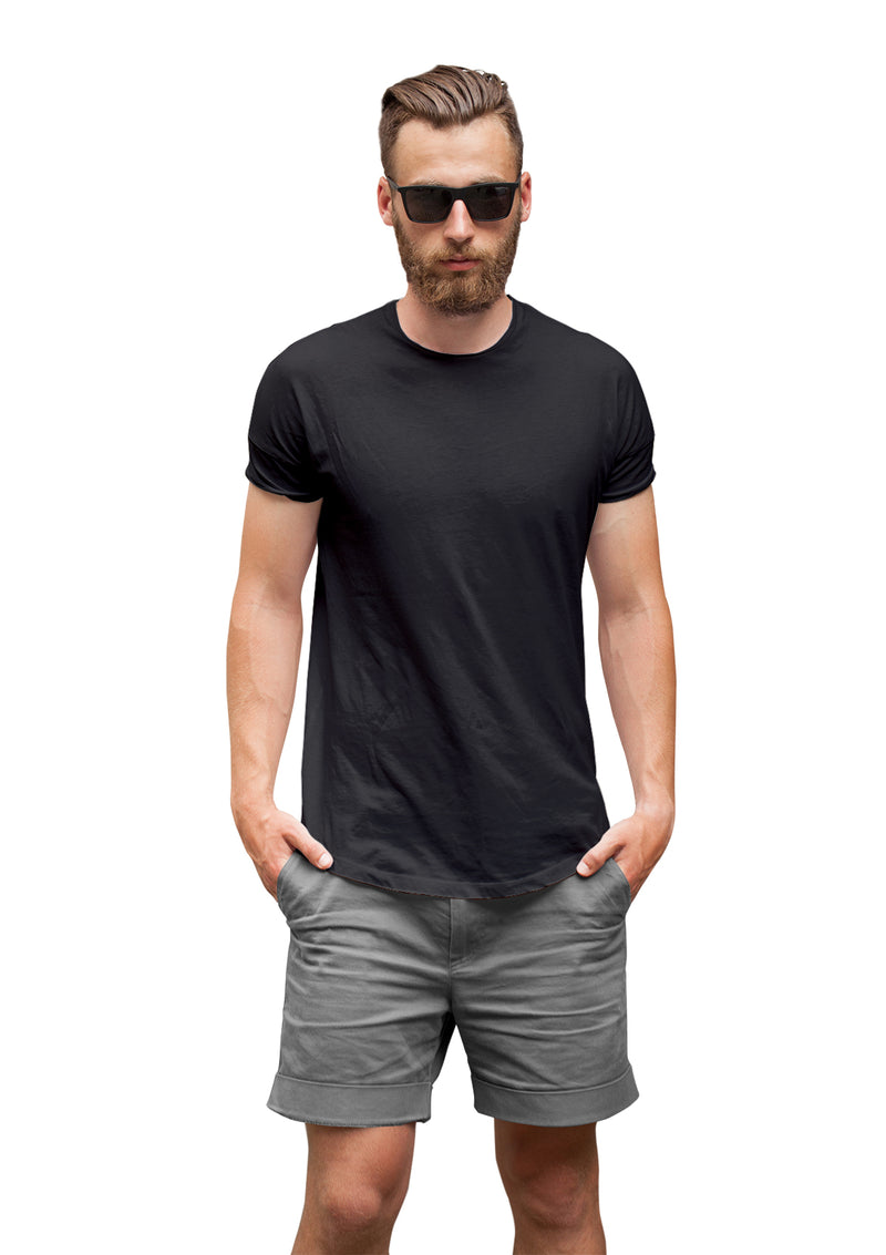 Mens Triblend Short Sleeve Crew Neck T-Shirt on Male Model