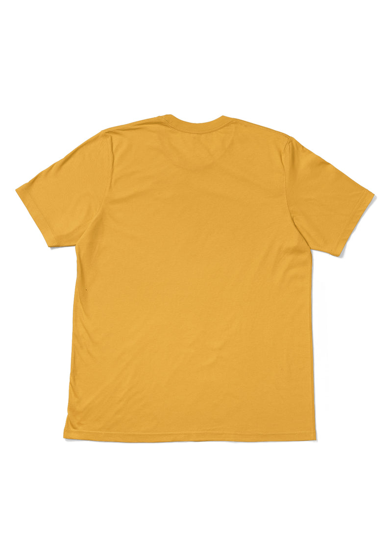 Mens T-Shirt Short Sleeve Crew Neck T-Shirt Gold Yellow