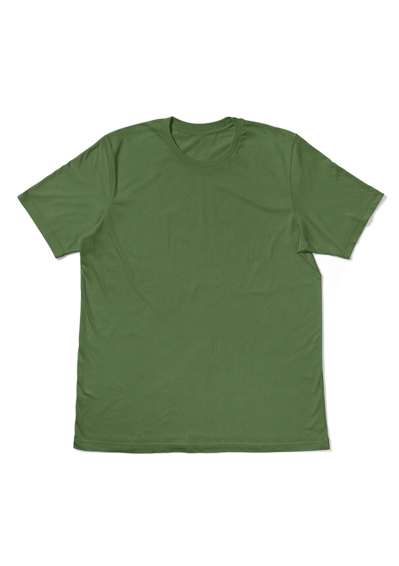 Mens T-Shirt Short Sleeve Crew Neck Leaf Green