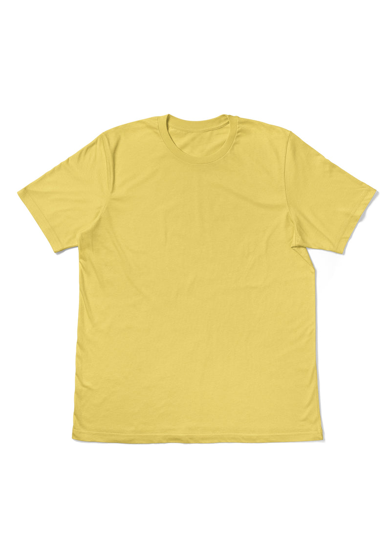 Mens T-Shirt Short Sleeve Crew Neck Maize Yellow