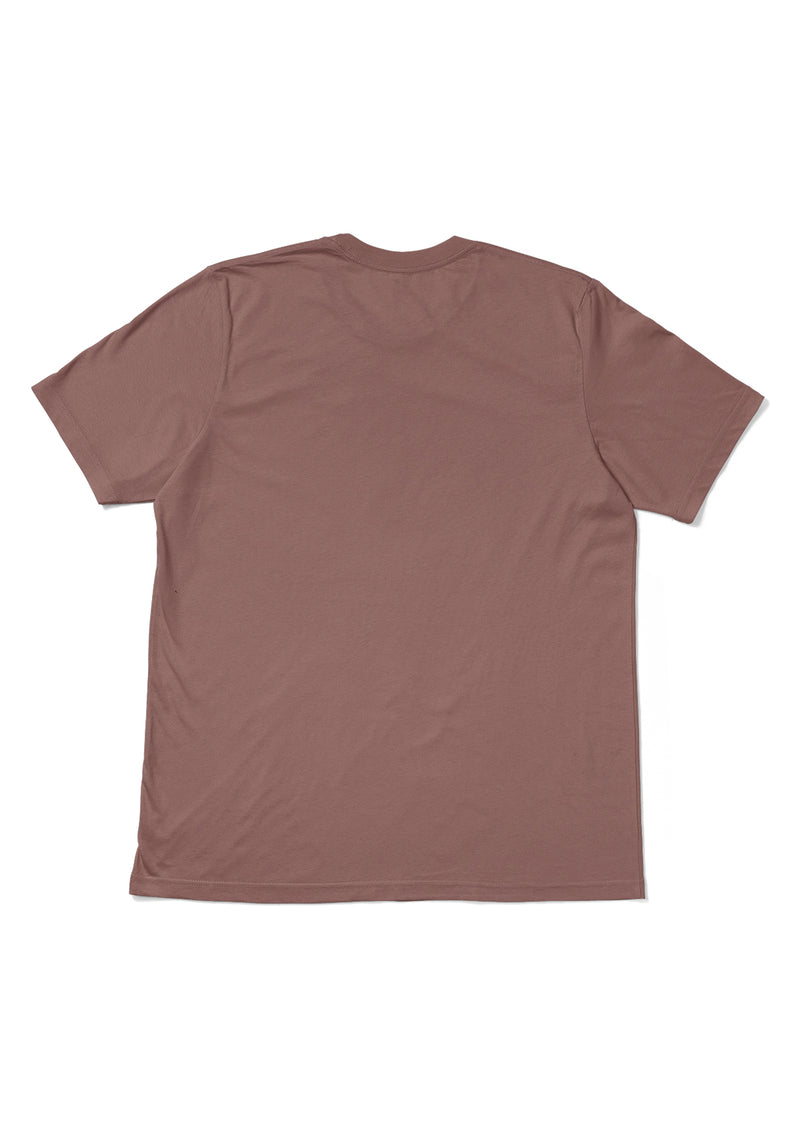 Mens T-Shirt Short Sleeve Crew Neck Taupe Brown