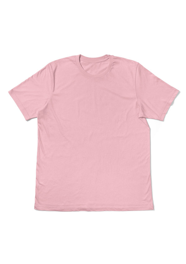 womens boyfriend pink t-shirt flat front