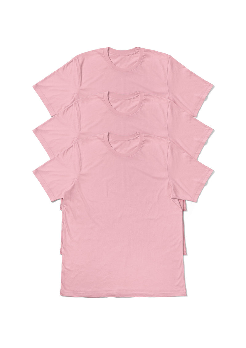 womens t-shirt boyfriend cut pink 3 pack bundle