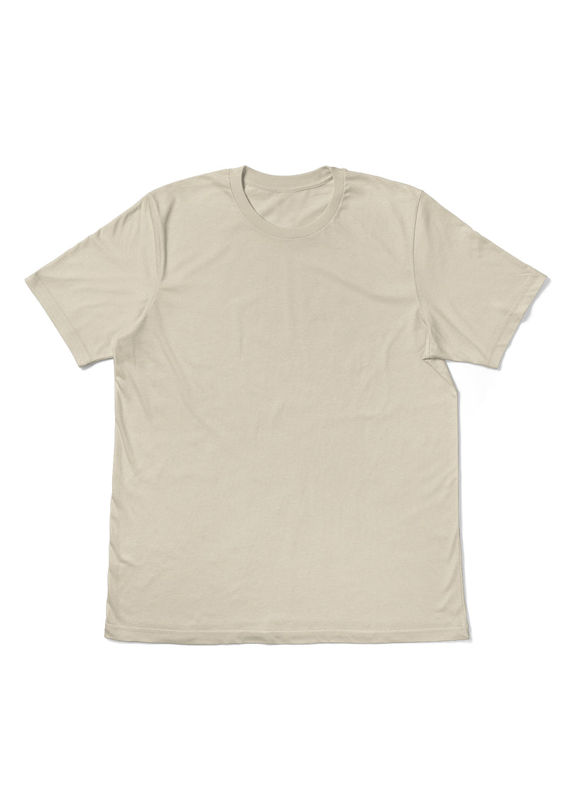 Mens T-Shirt Short Sleeve Crew Neck Soft Cream White