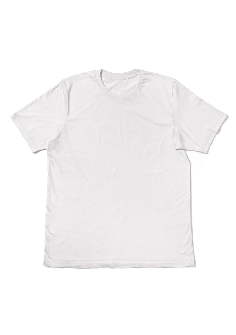 Mens T-Shirt Short Sleeve Crew Neck Vintage White