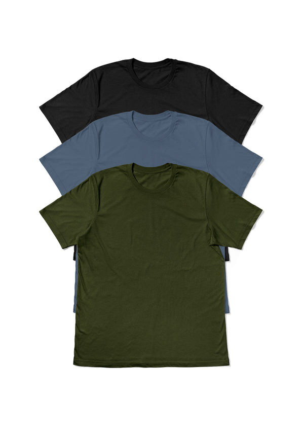 Mens T-Shirts Short Sleeve Crew Neck 3pk Bundle | Perfect TShirt Co