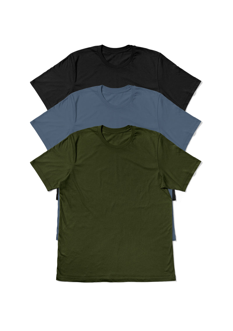 Mens T-Shirts Short Sleeve Crew Neck 3pk Bundle | Perfect TShirt Co