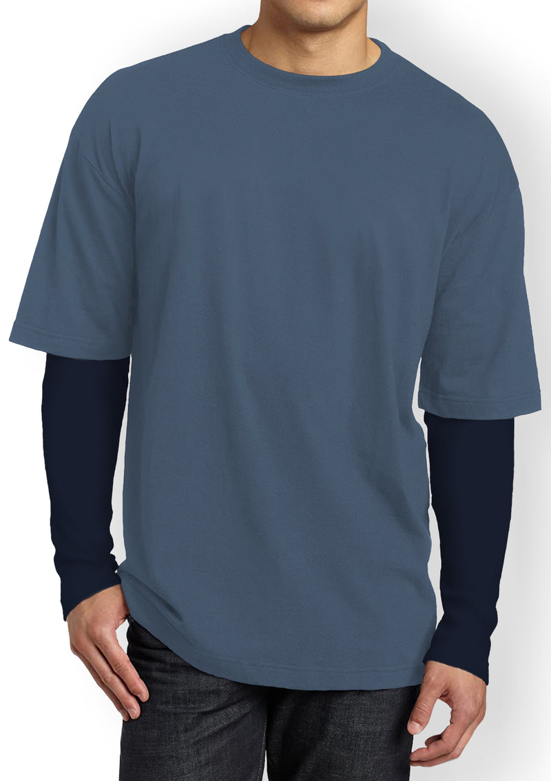 Mens T-Shirts Long & Short Sleeve 2 Pack Bundle