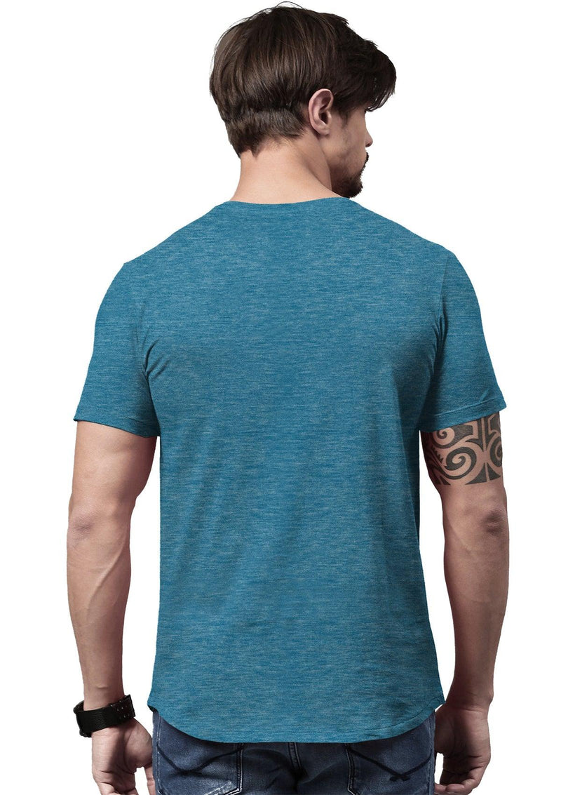 Men's Aqua Heather Short Sleeve Crew Neck T-Shirt - Perfect TShirt Co