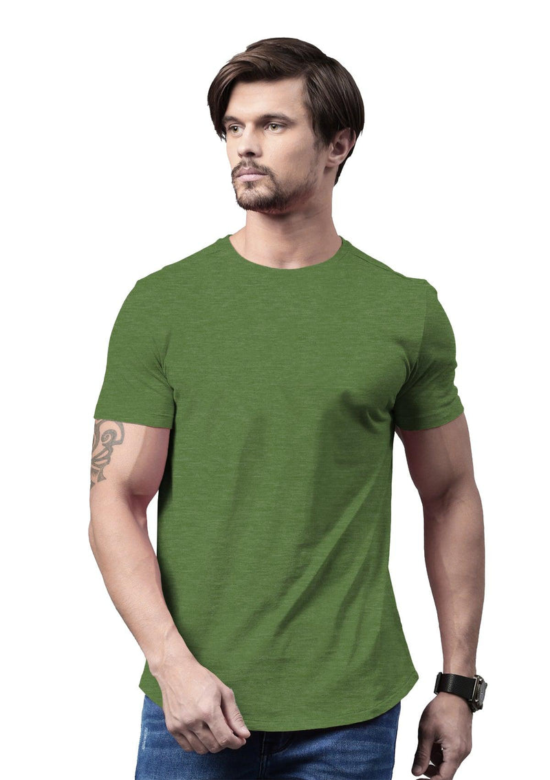 Men's Green Heather Short Sleeve Crew Neck T-Shirt - Perfect TShirt Co