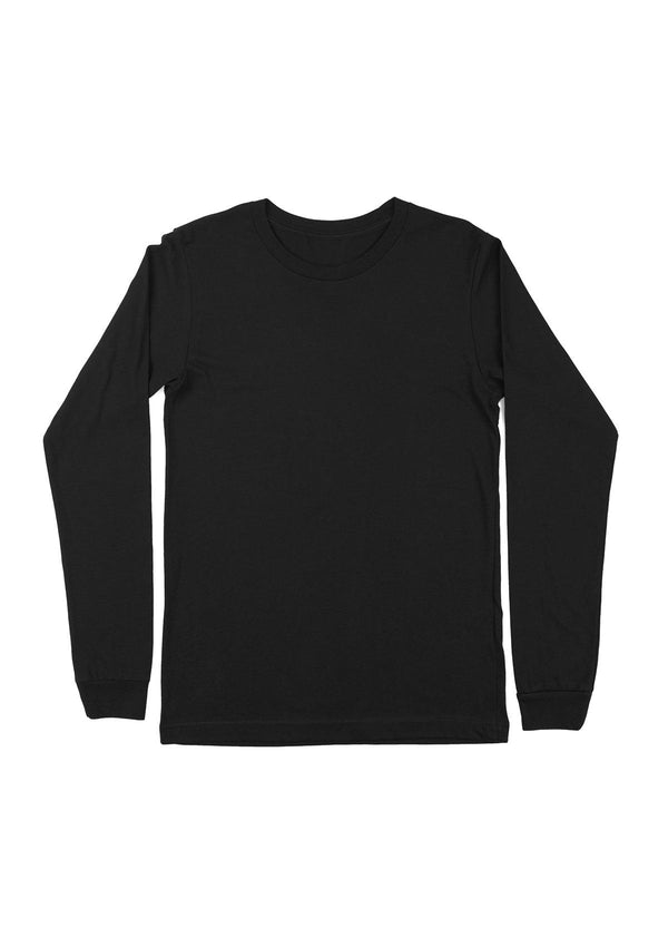 Men's Long Sleeve Crew Neck T-Shirt Black - Perfect TShirt Co