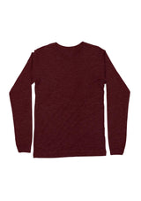 Men's Long Sleeve Crew Neck T-Shirt Maroon - Perfect TShirt Co